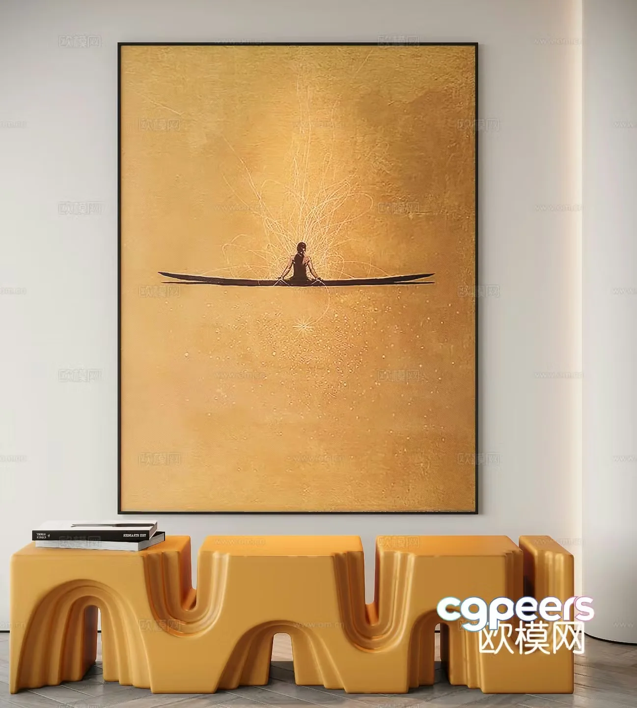 Modern art painting decorative painting 3d model