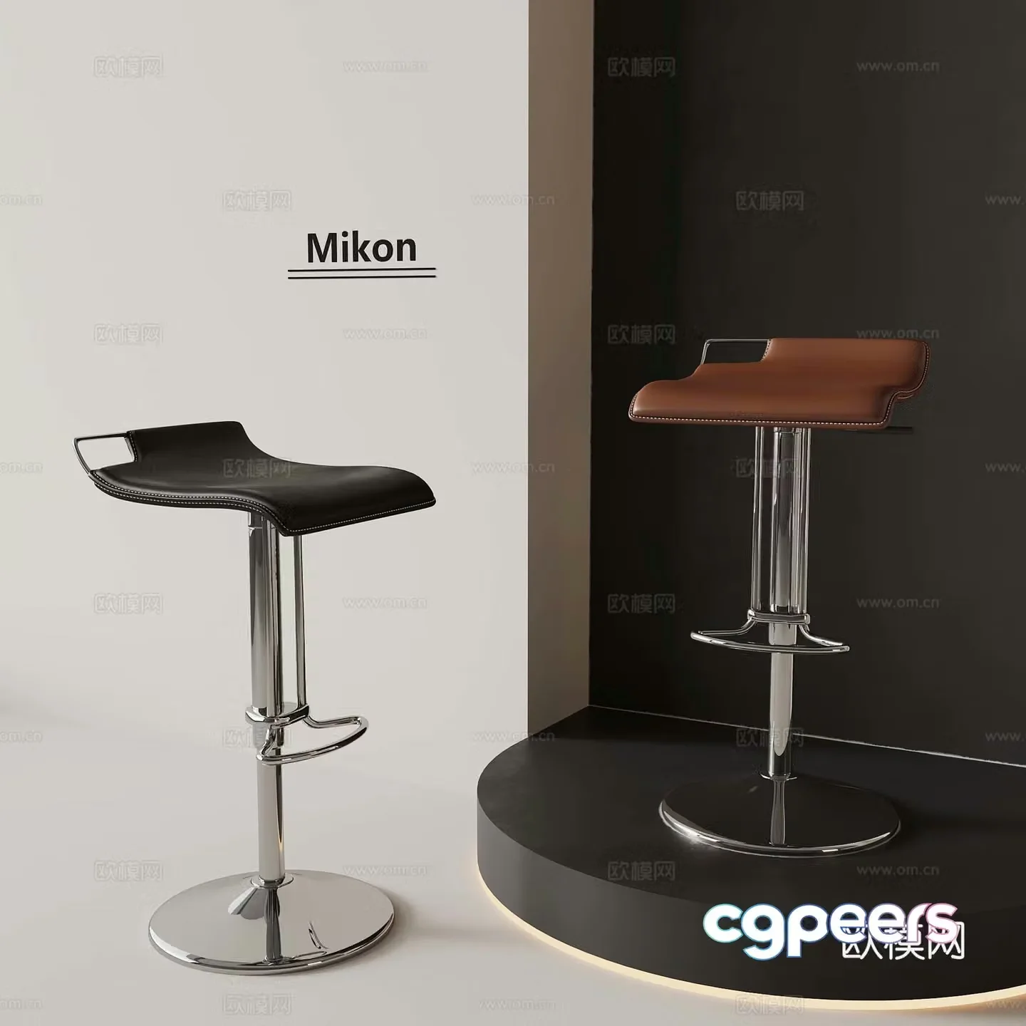 Modern bar stool 3d model