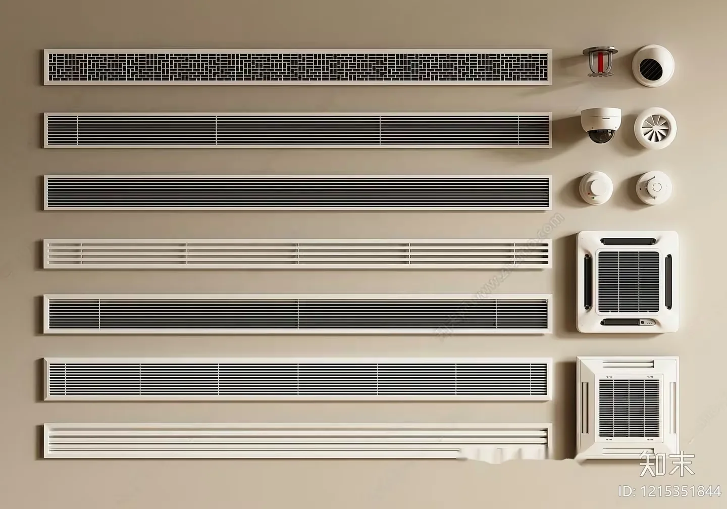 White Wall Vents 3D Model – 15080 – VRAY Render