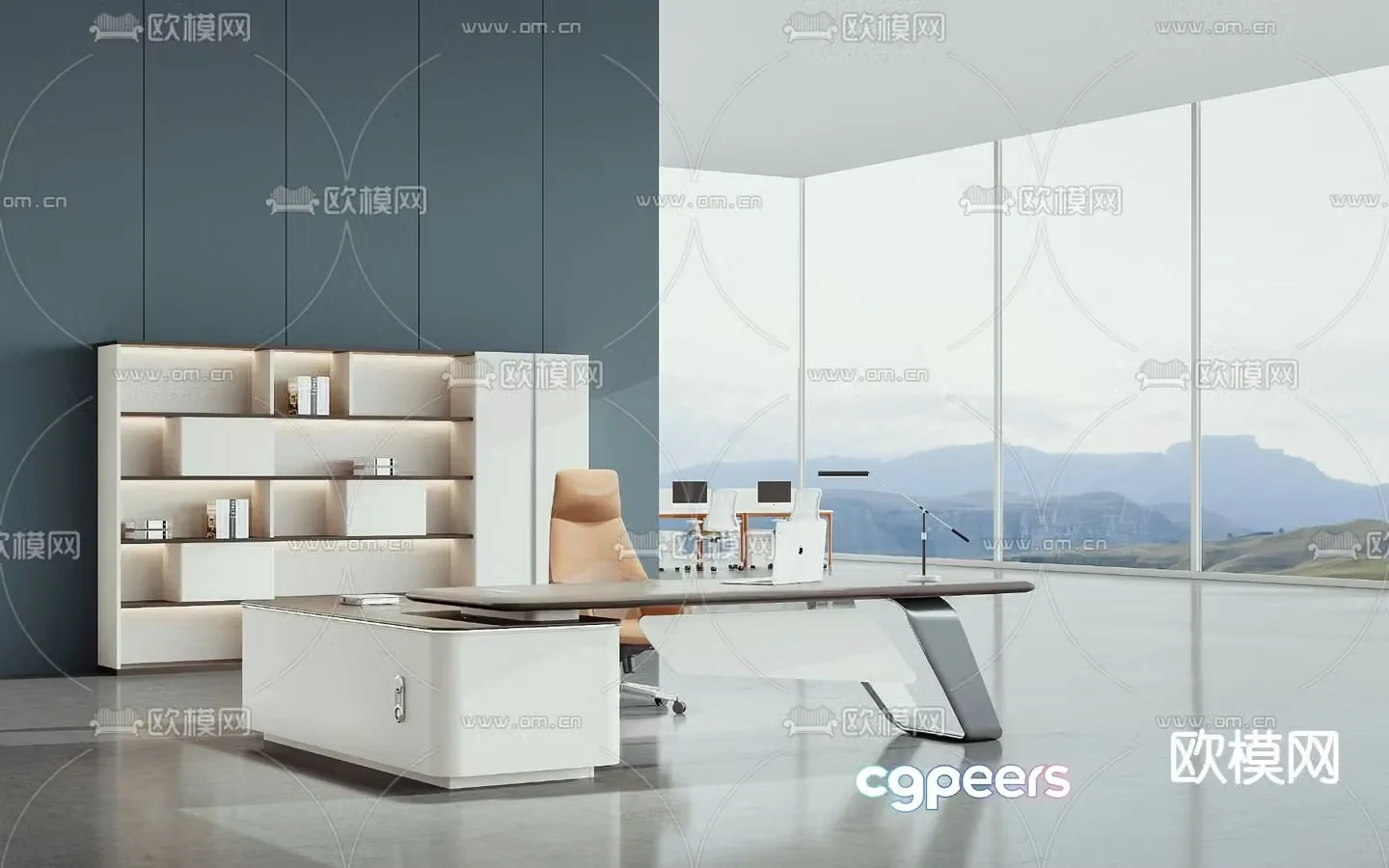 executive desk boss desk desk 3d model