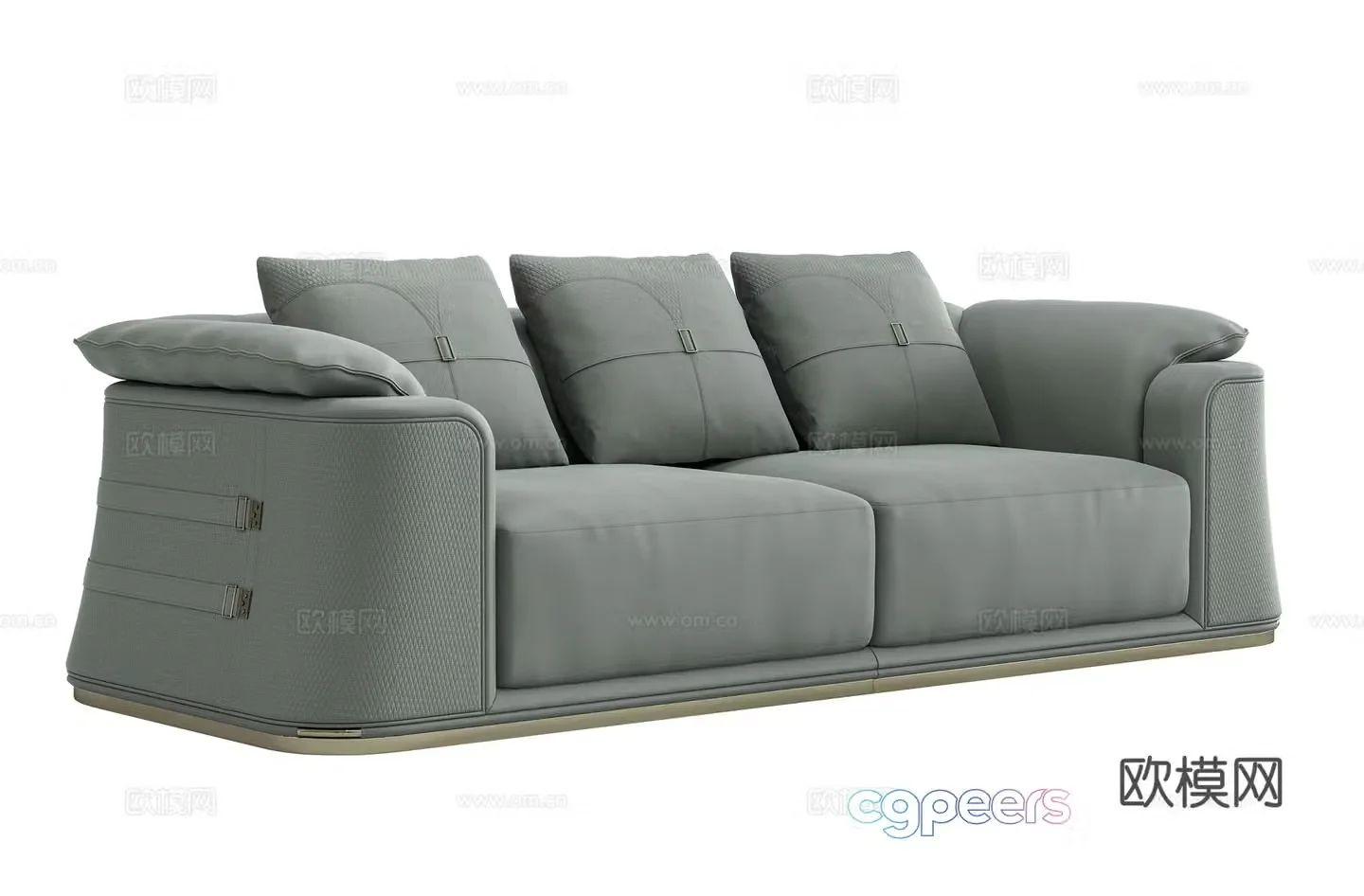 Light luxury three-person sofa 3D model