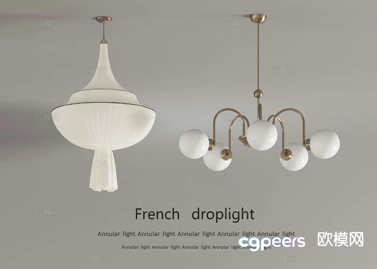 French Chandelier Restaurant Chandelier 3D Model