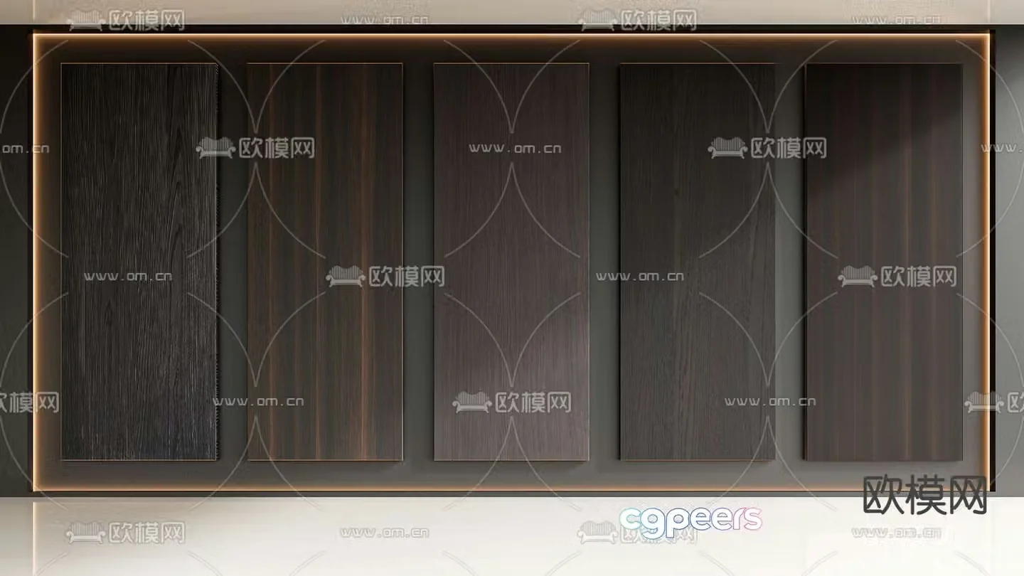 Wood grain board Wall panel Wood veneer 3D model