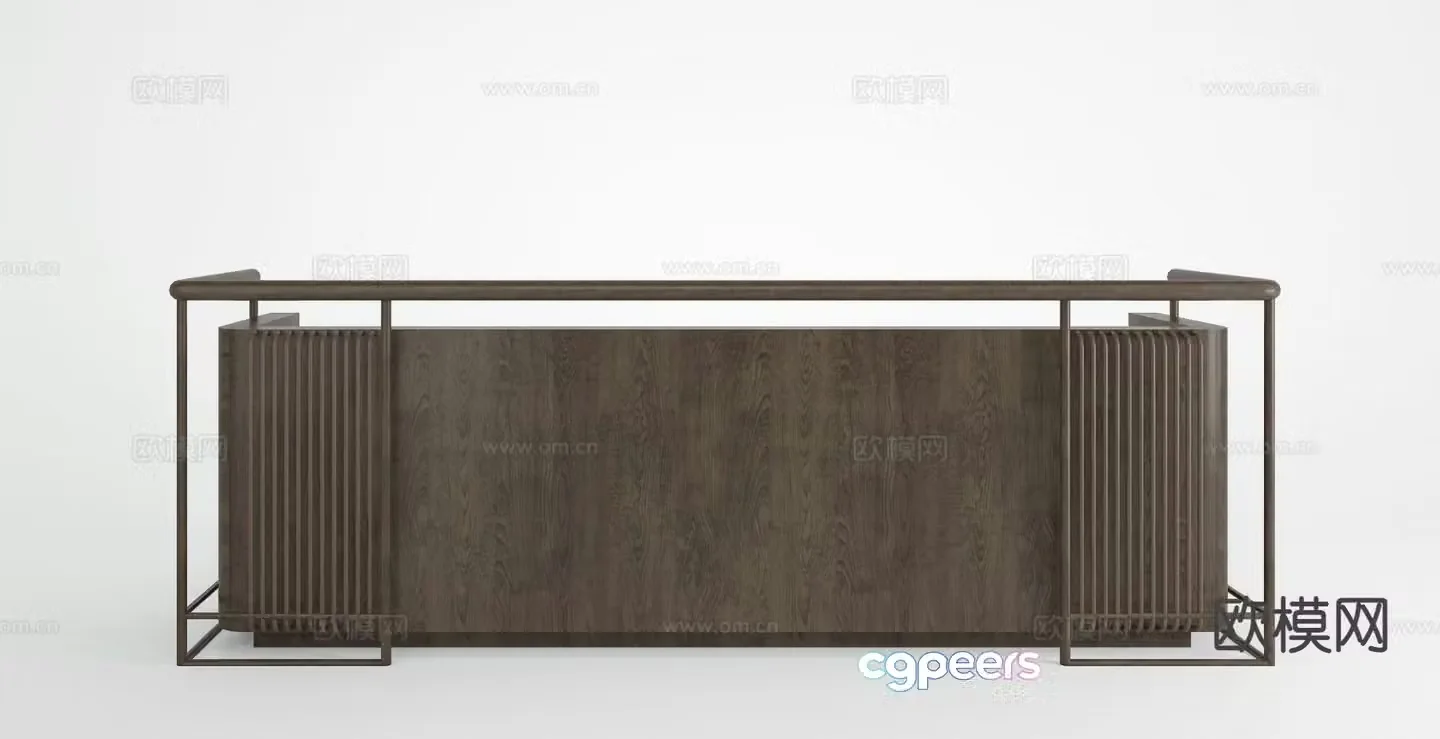 New Chinese style front desk reception desk 3d model