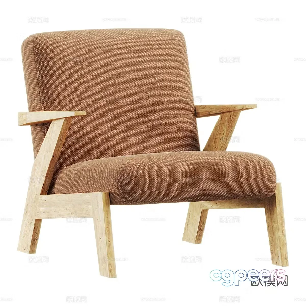 New Chinese style fabric armchair 3D model