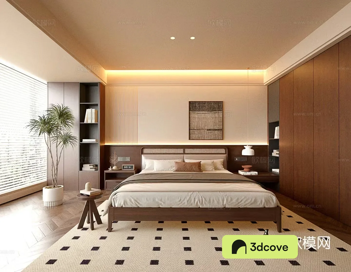 Middle style master bedroom bedroom 3d model 3d model