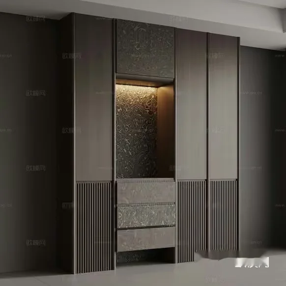Modern Wood Paneling 3D Model – 16903 – VRAY Render