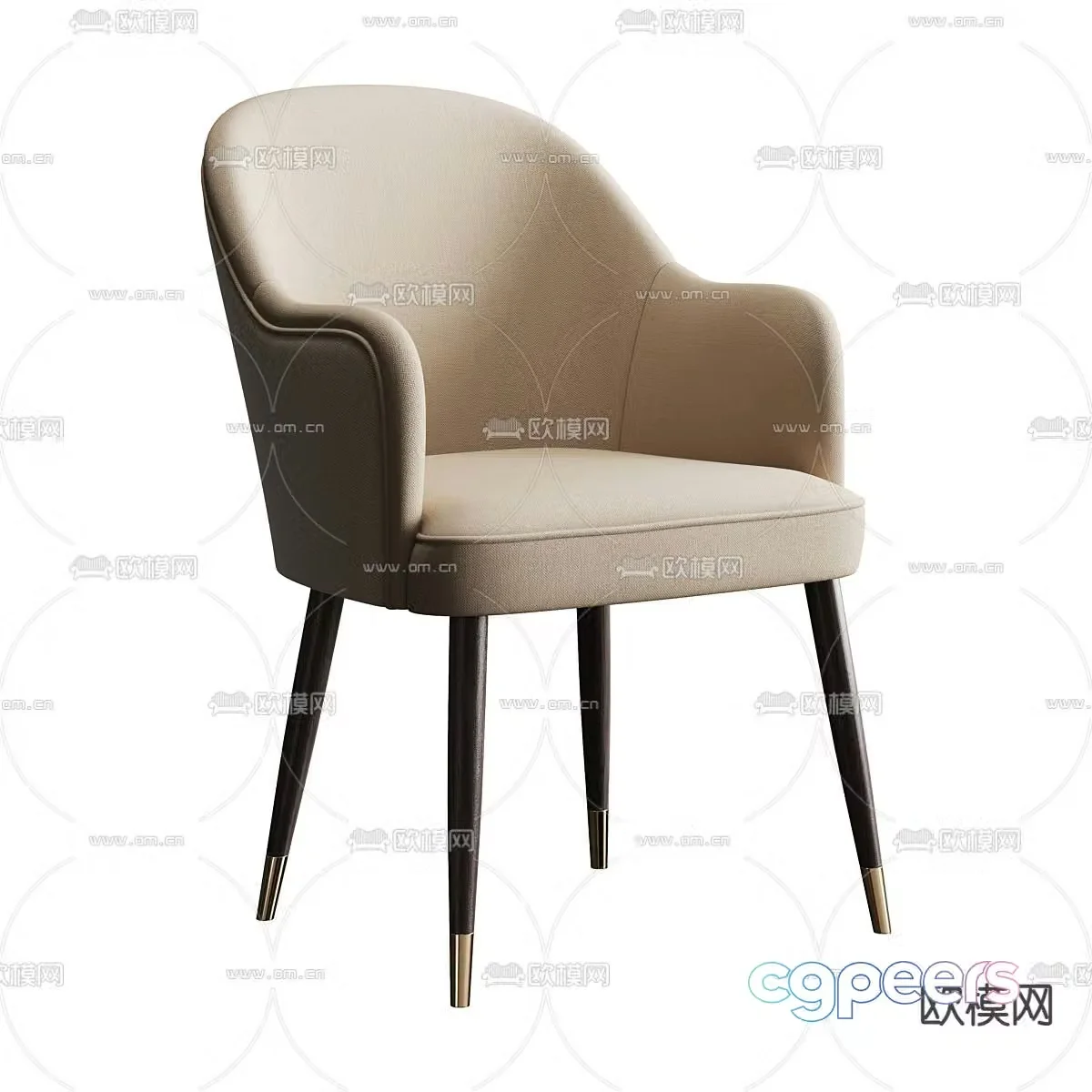 Modern dining chair single chair sofa chair 3d model