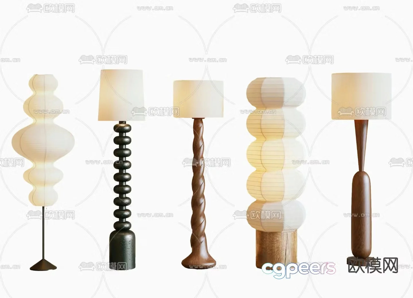 Middle-aged floor lamp 3d model