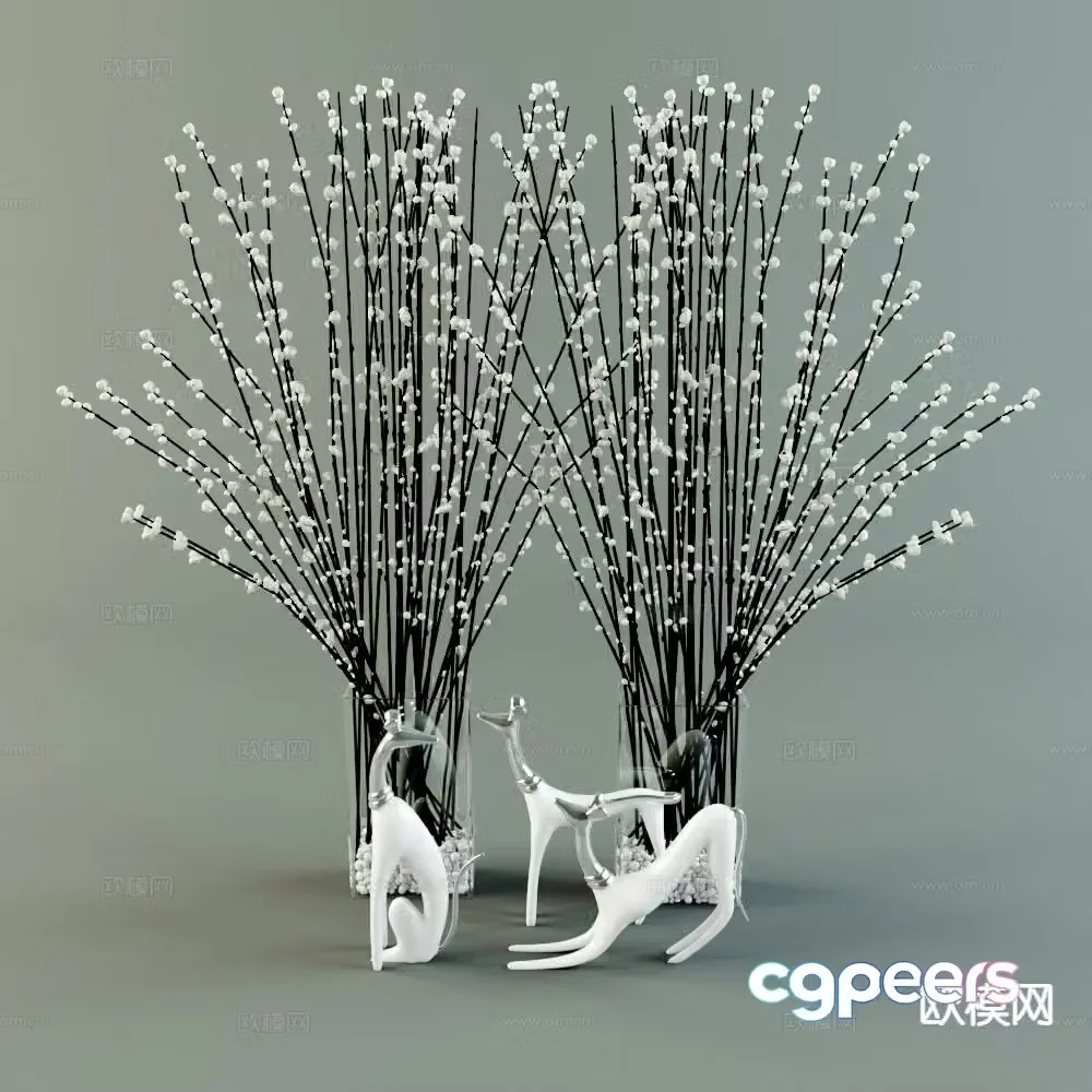 Nordic decorative vase furnishings 3d model
