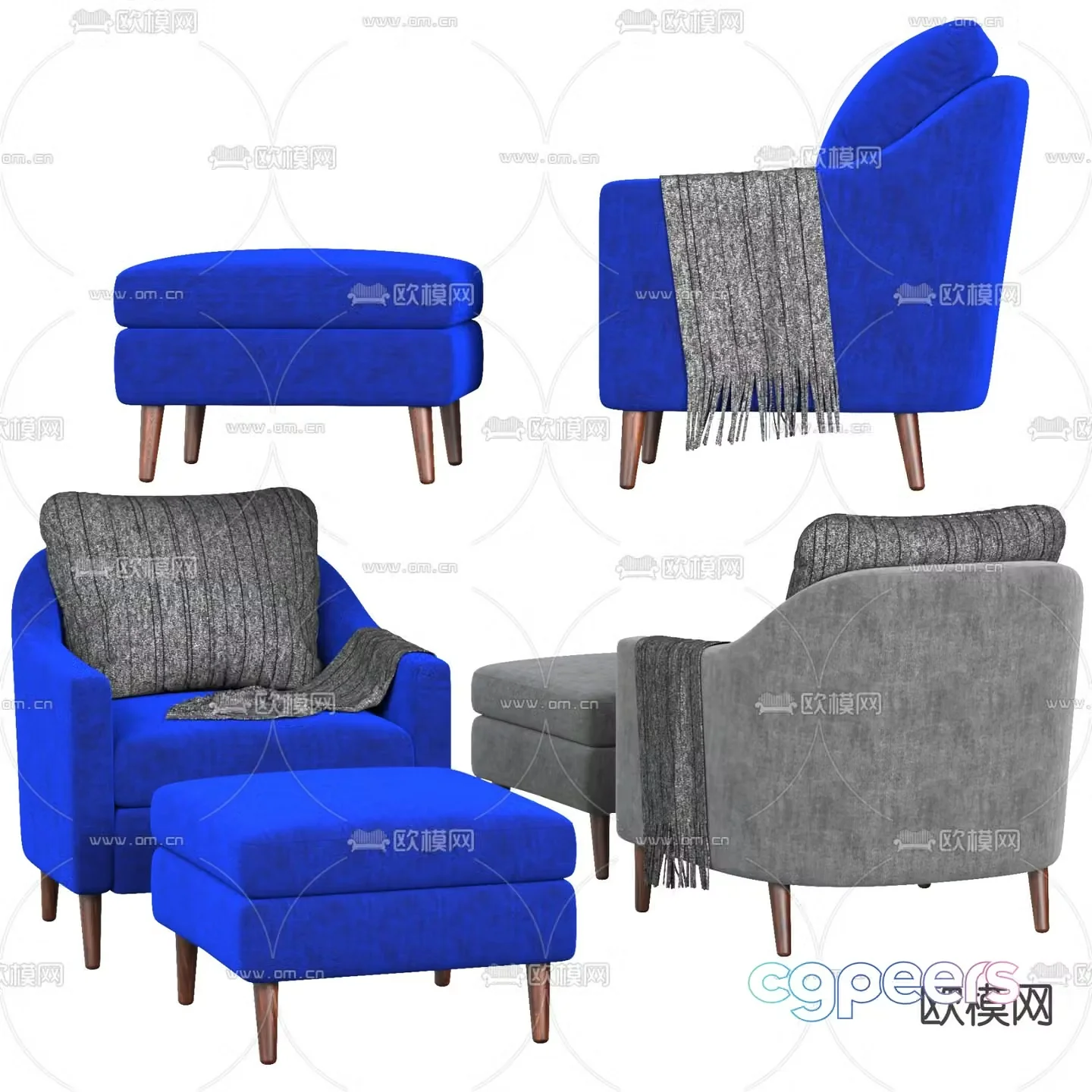 Modern single sofa 3d model