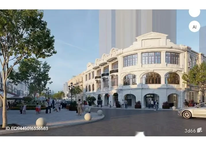 A Large White Building With Many Windows 3D Model – 5039 – VRAY Render