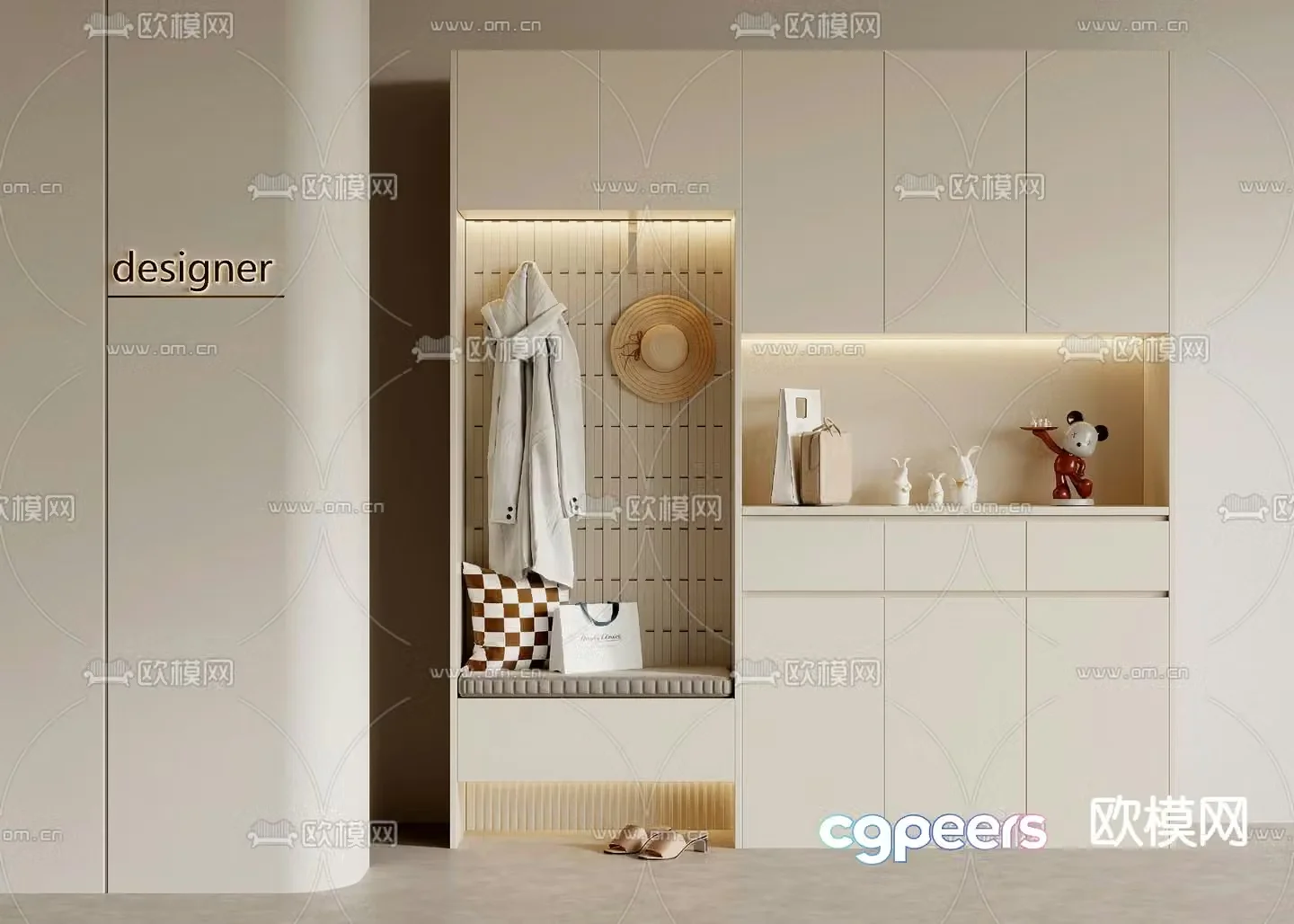 Entrance shoe cabinet 3D model