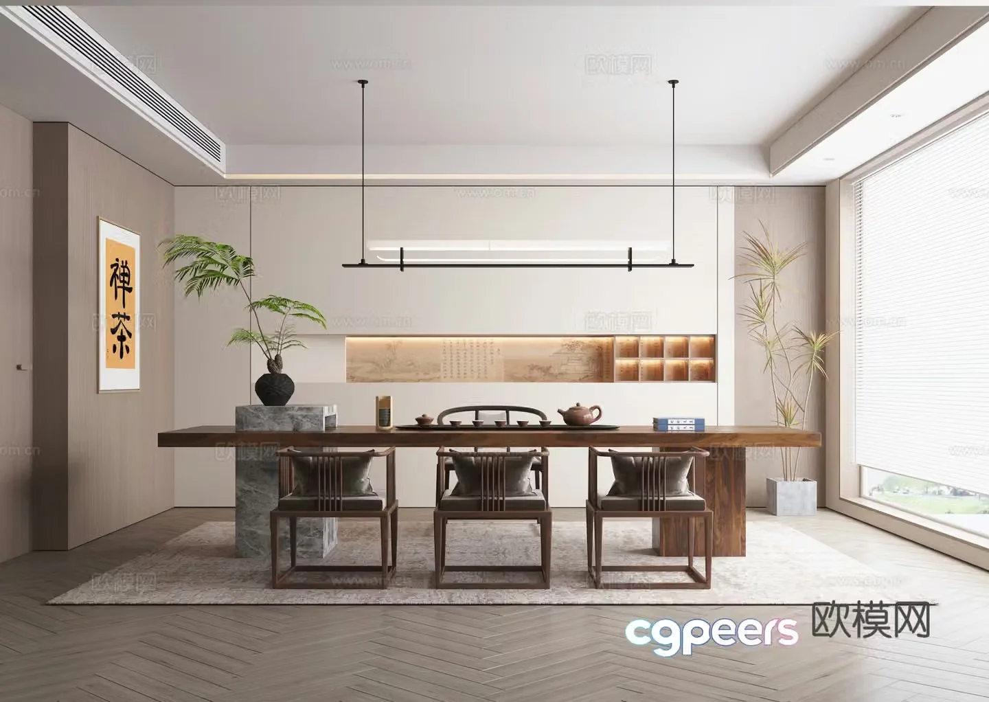 New Chinese tea room 3D model