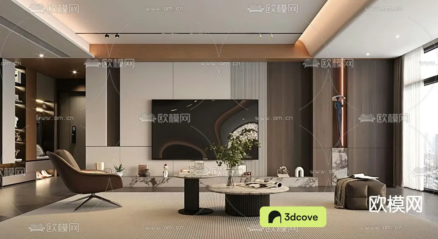 Modern living room TV background