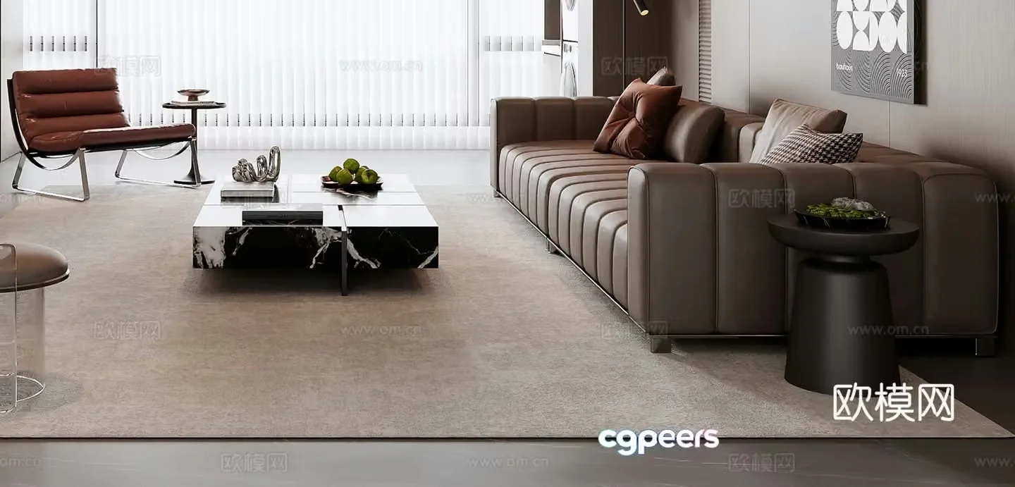 Italian sectional sofa 3d model
