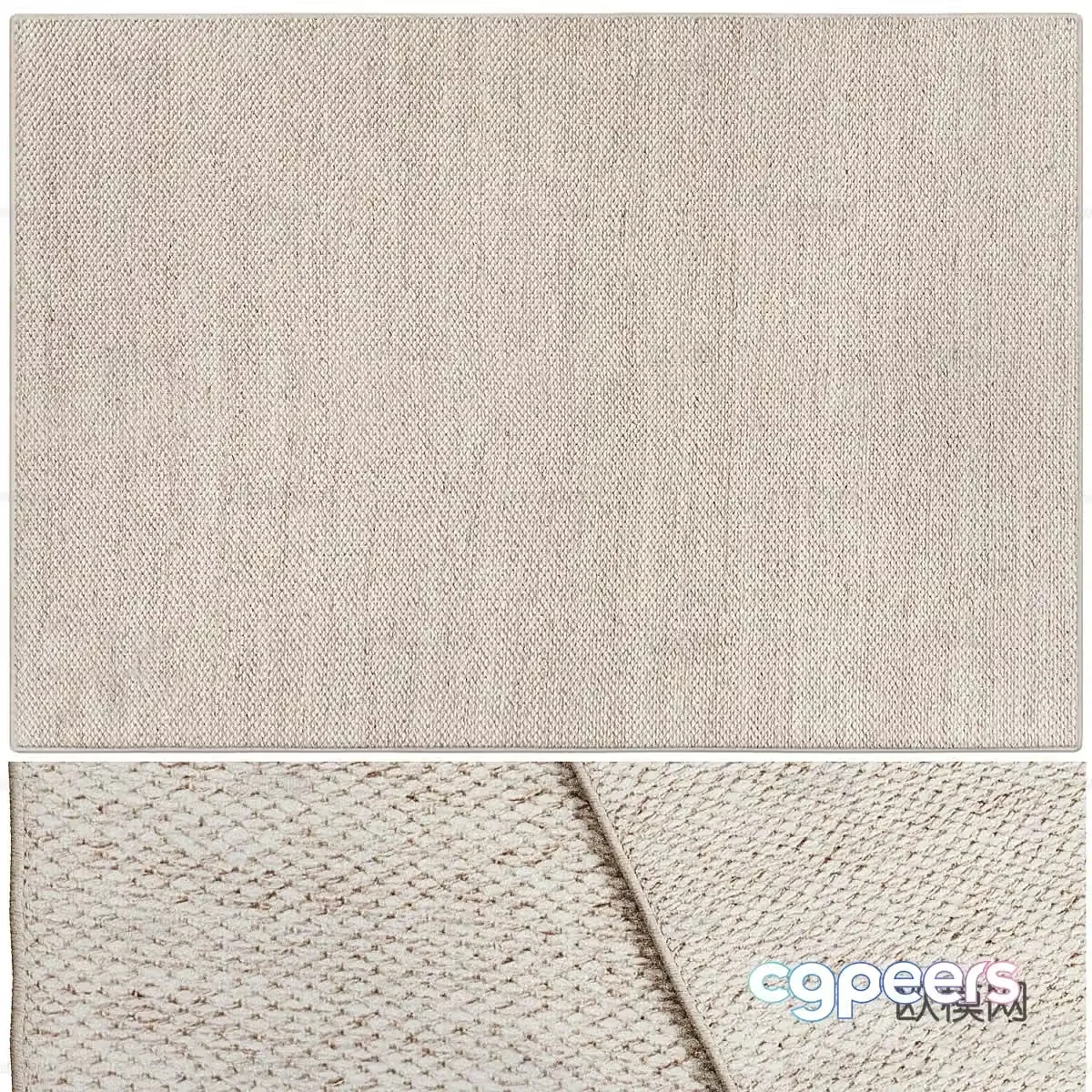 Modern minimalist fabric carpet 3d model