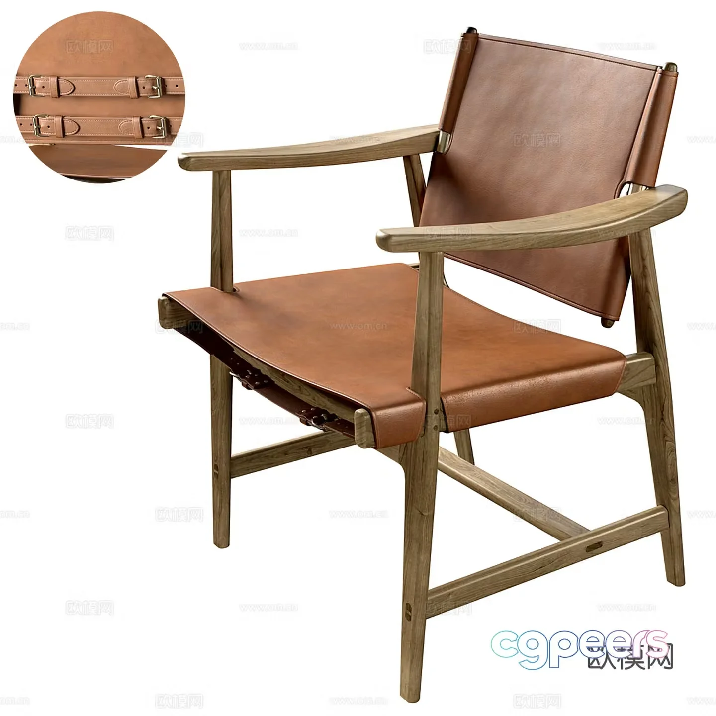 Leather leisure chair Armchair Single chair 2014CR3d model