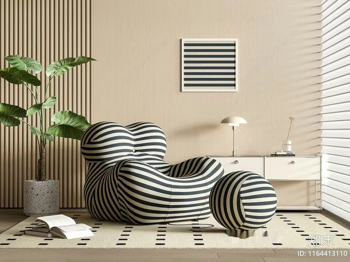 Modern Living Room 3D Model – 8086 – VRAY Render