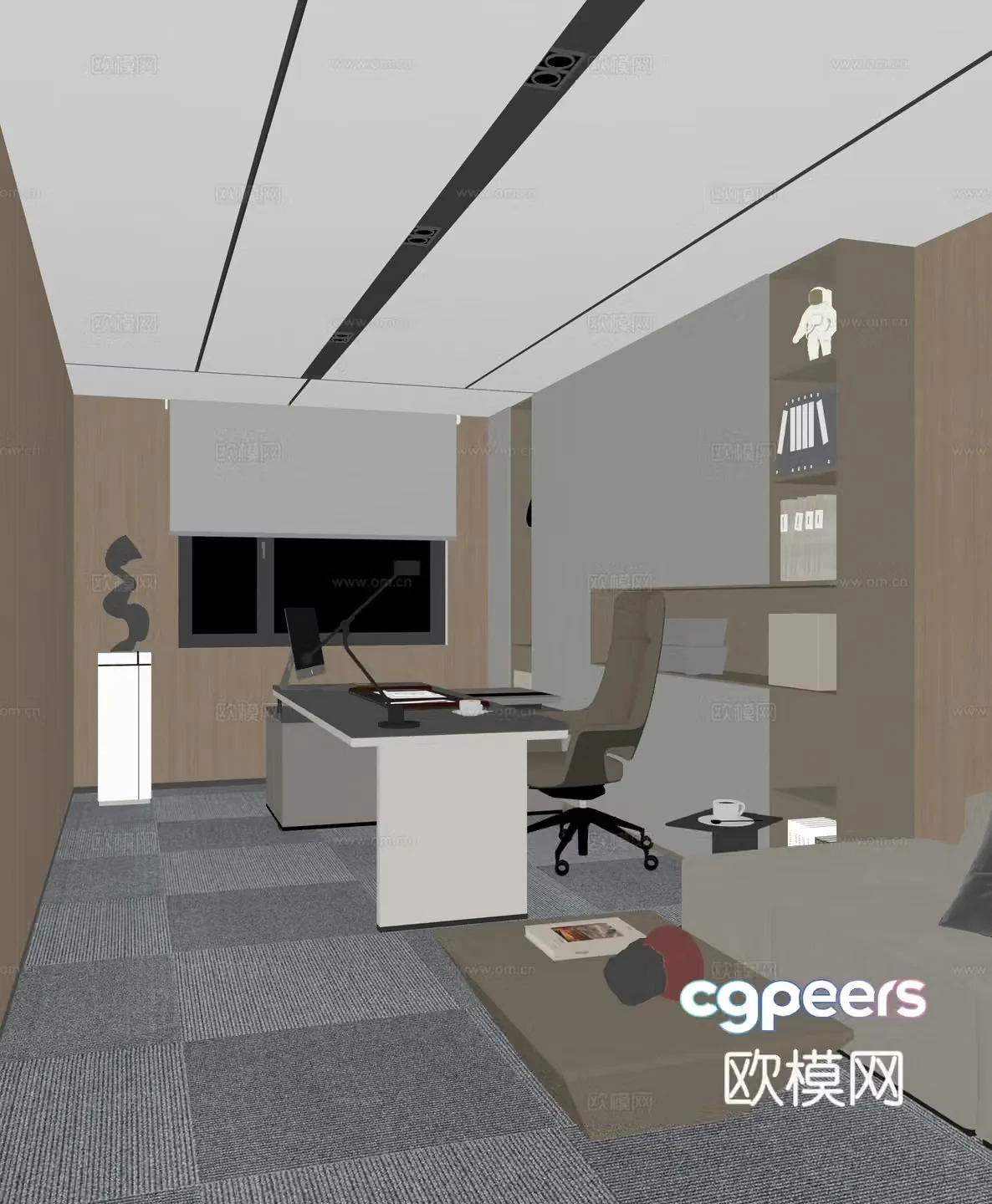 Modern manager office 3d model