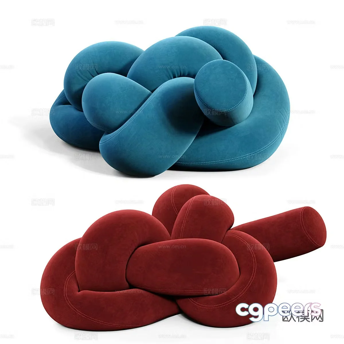 Modern Italian Knot Brazilian Foam sofa 3d model