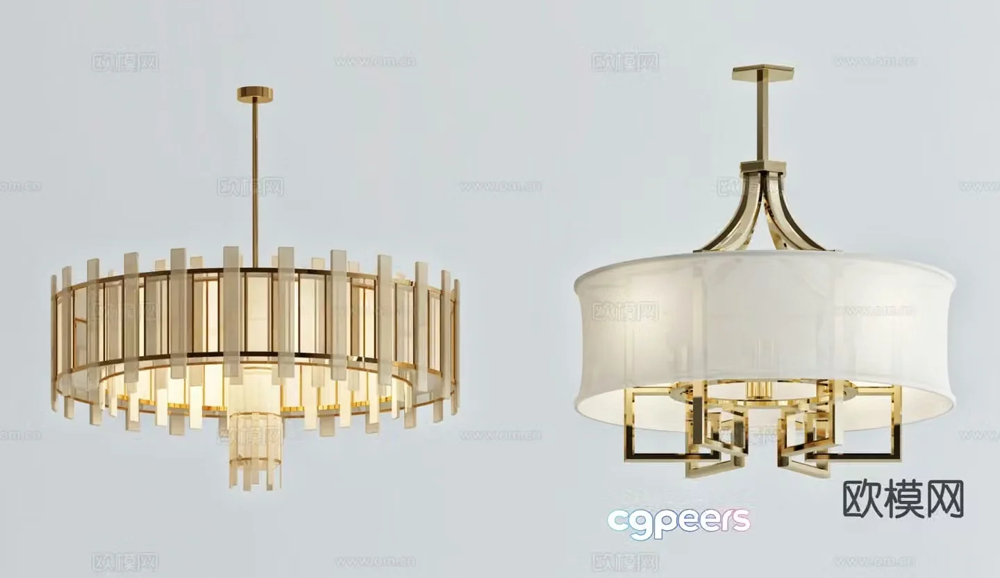 Light luxury chandelier hall chandelier 3d model