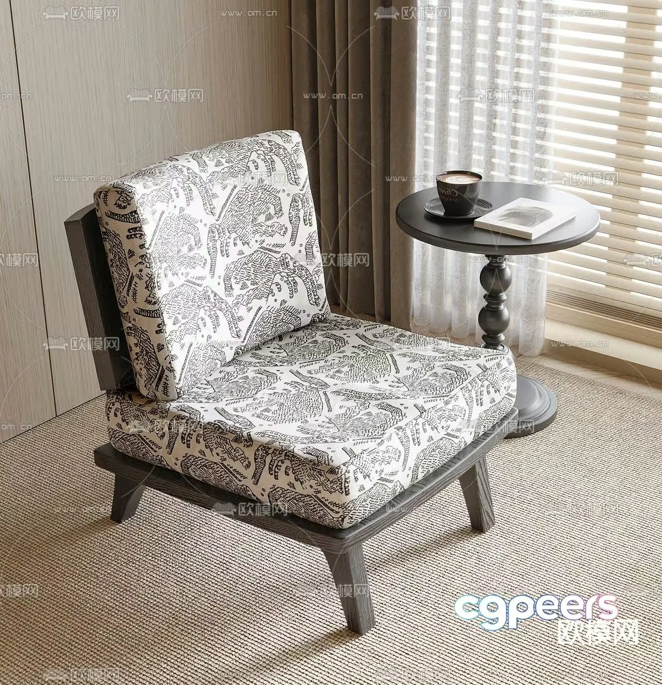French chair lounge chair 3d model