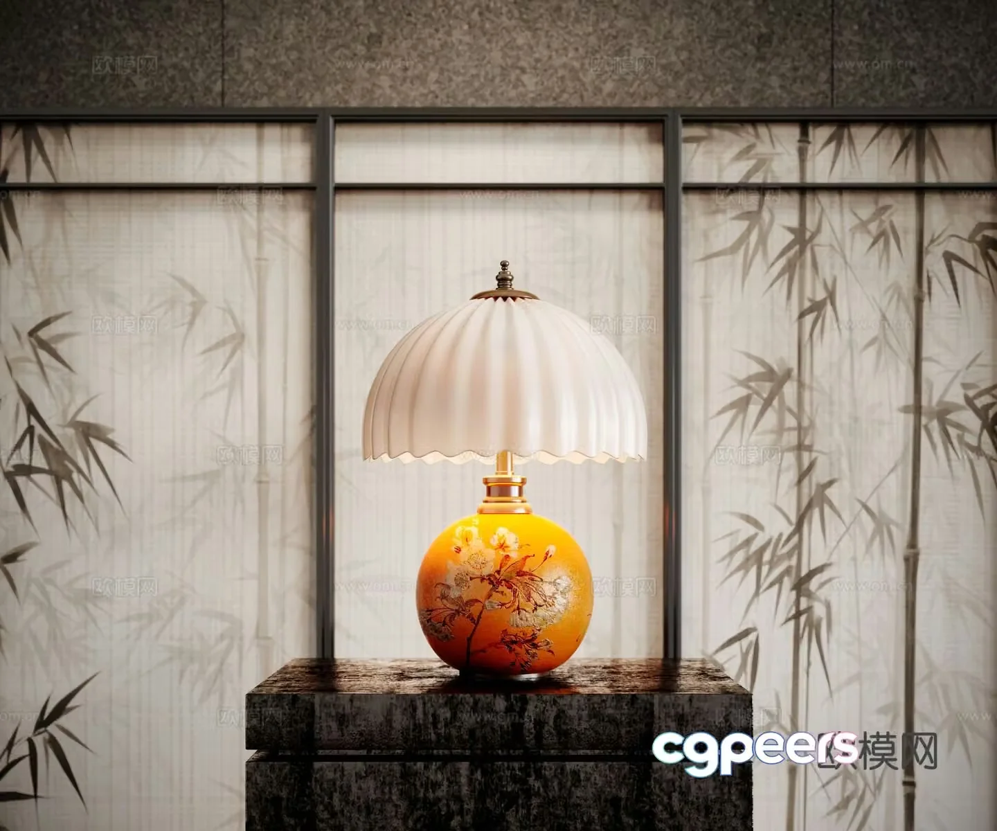 Medieval style desk lamp retro desk lamp 3d model