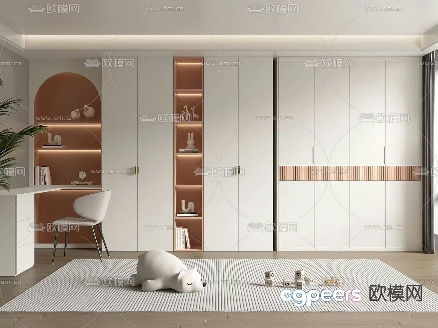 Children’s wardrobe desk 3d model