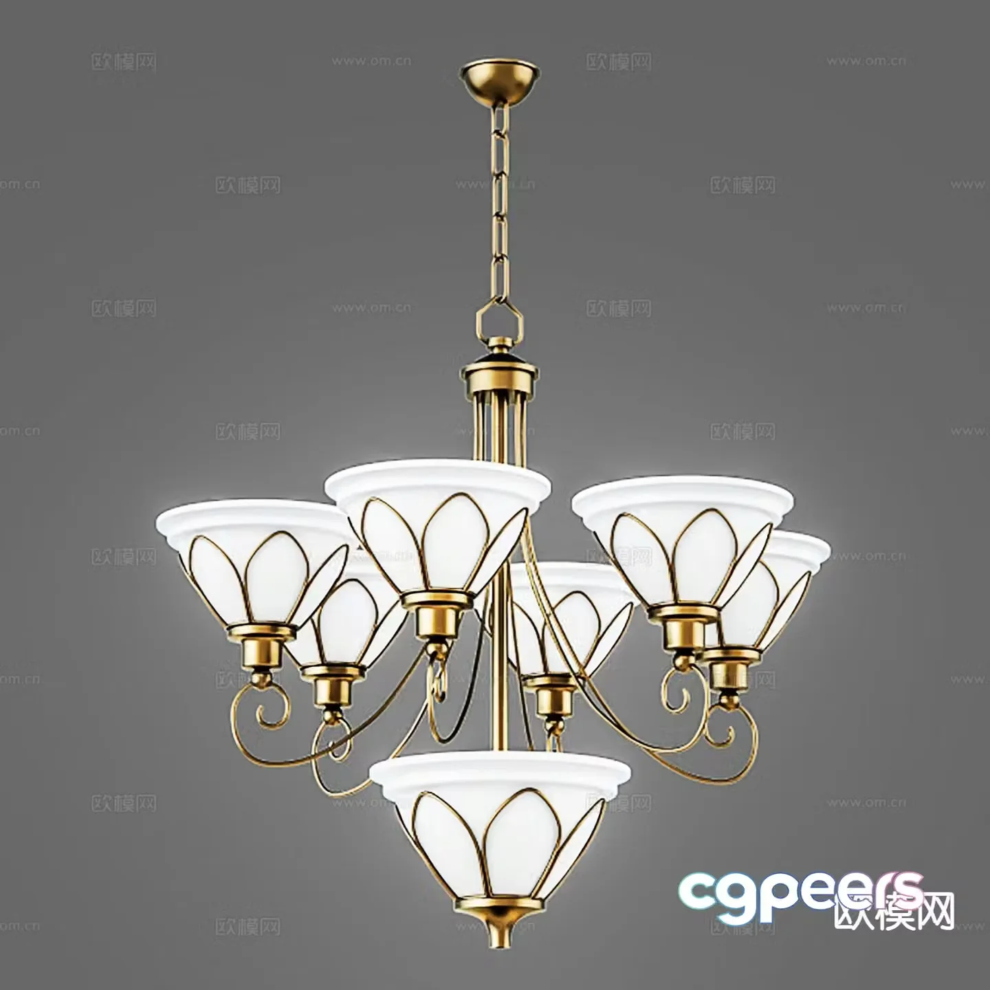 Modern interior chandelier 3d model