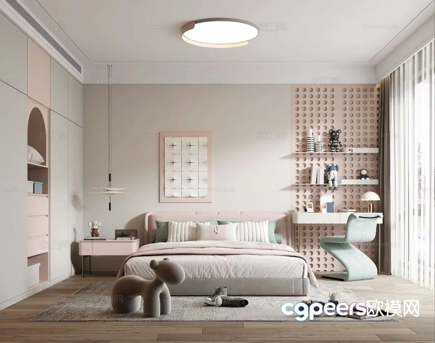 Modern children’s room kid’s room girl’s room 3d model