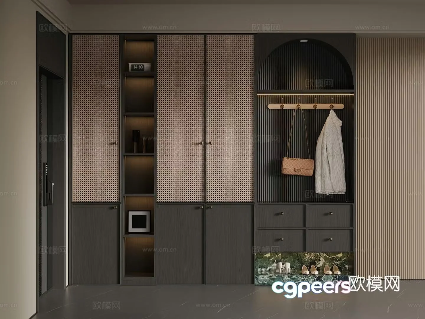 French medieval shoe cabinet partition shoe cabinet porch shoe cabinet 3D model