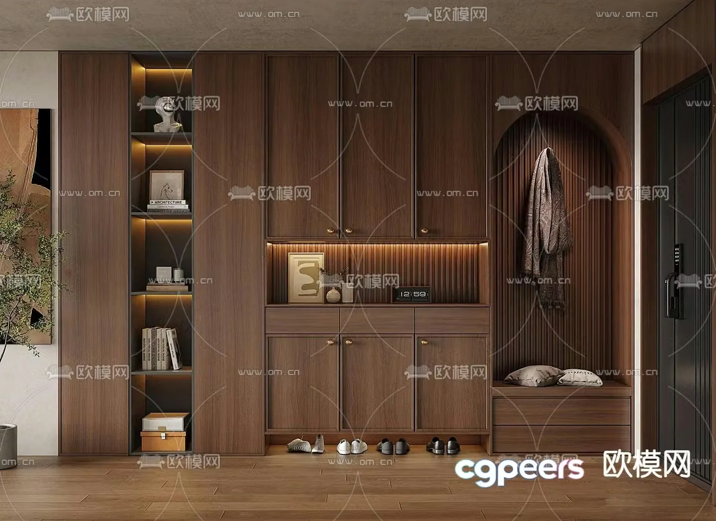 Middle-aged shoe cabinet 3D model