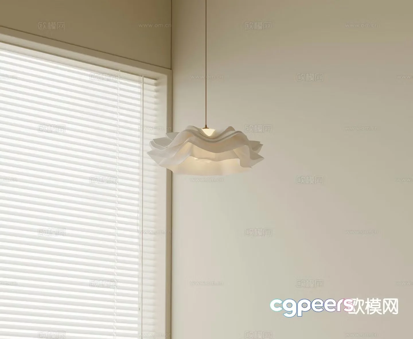 Cream style chandelier petal chandelier 3d model