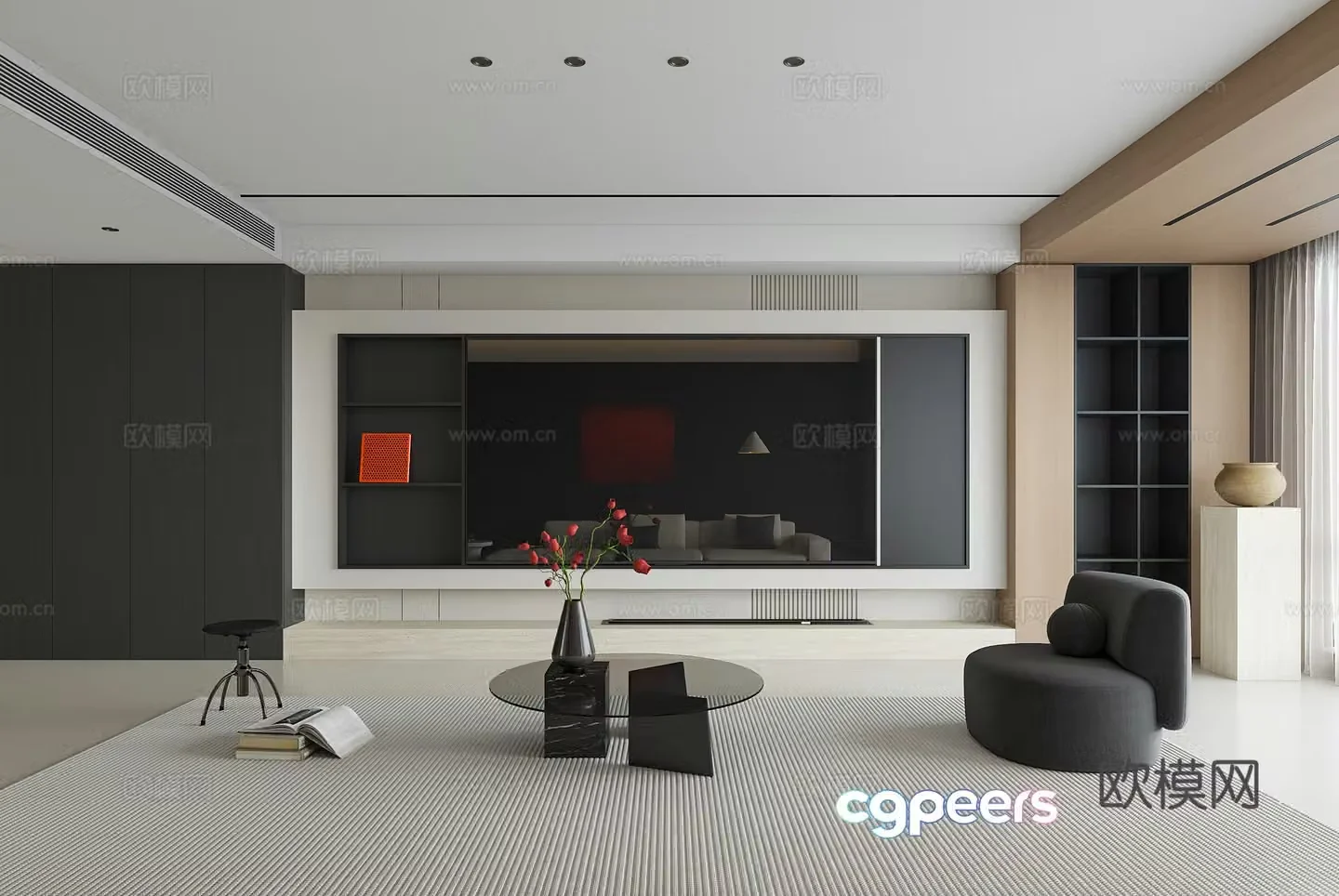 Modern guest restaurant 3d model