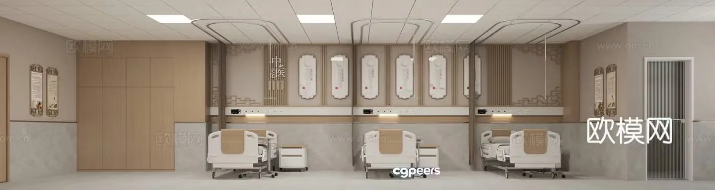 3D model of Chinese hospital ward