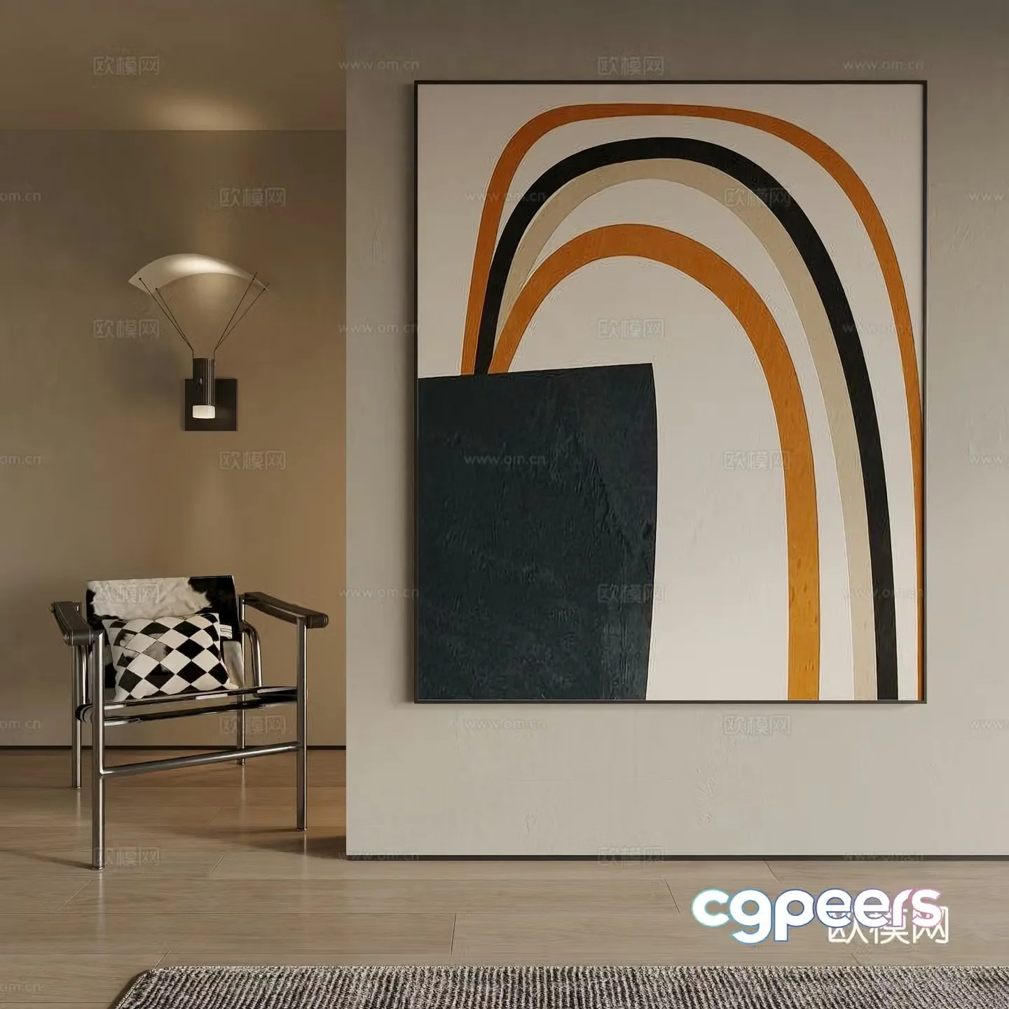 Modern decorative painting 3d model