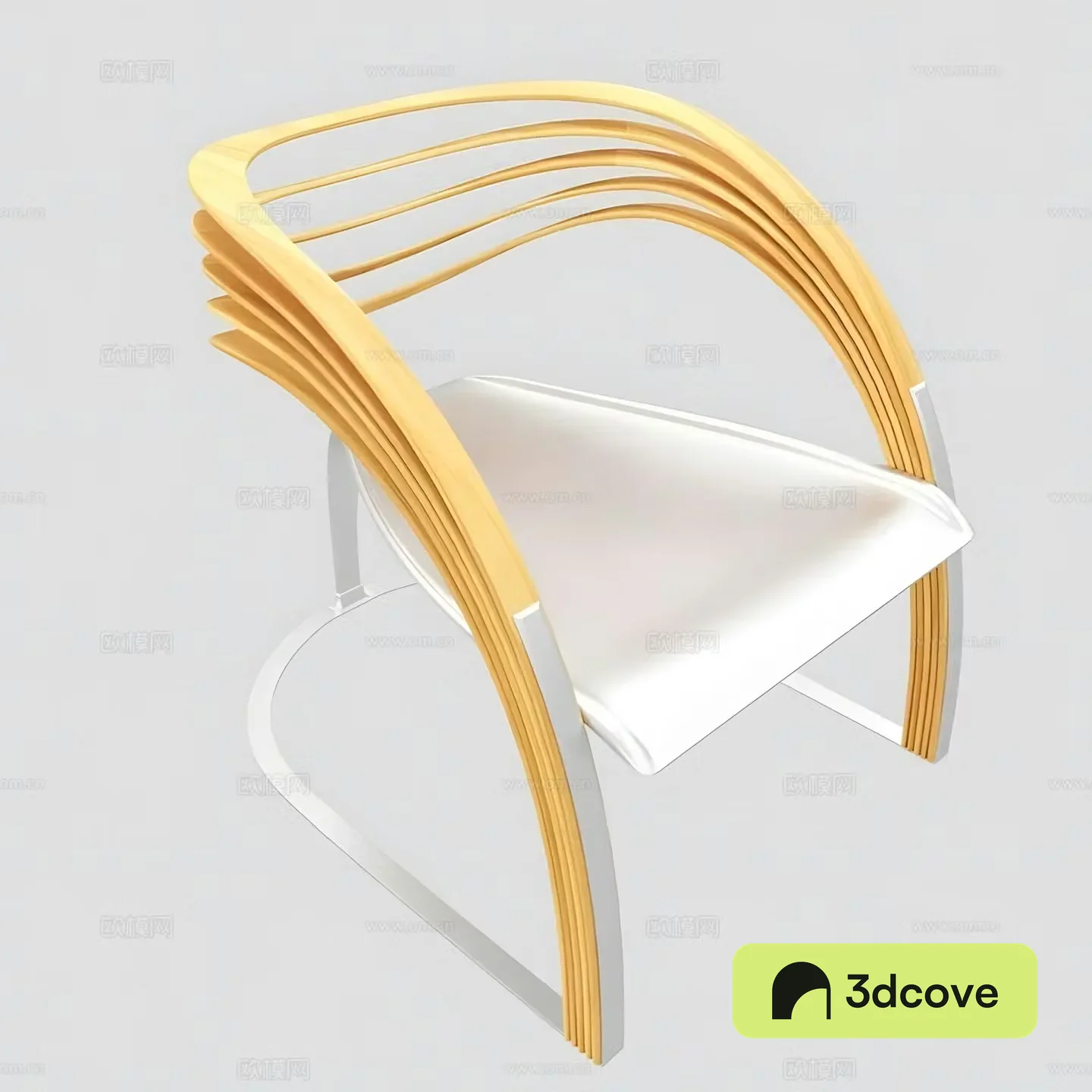 Metal wood chair leisure chair