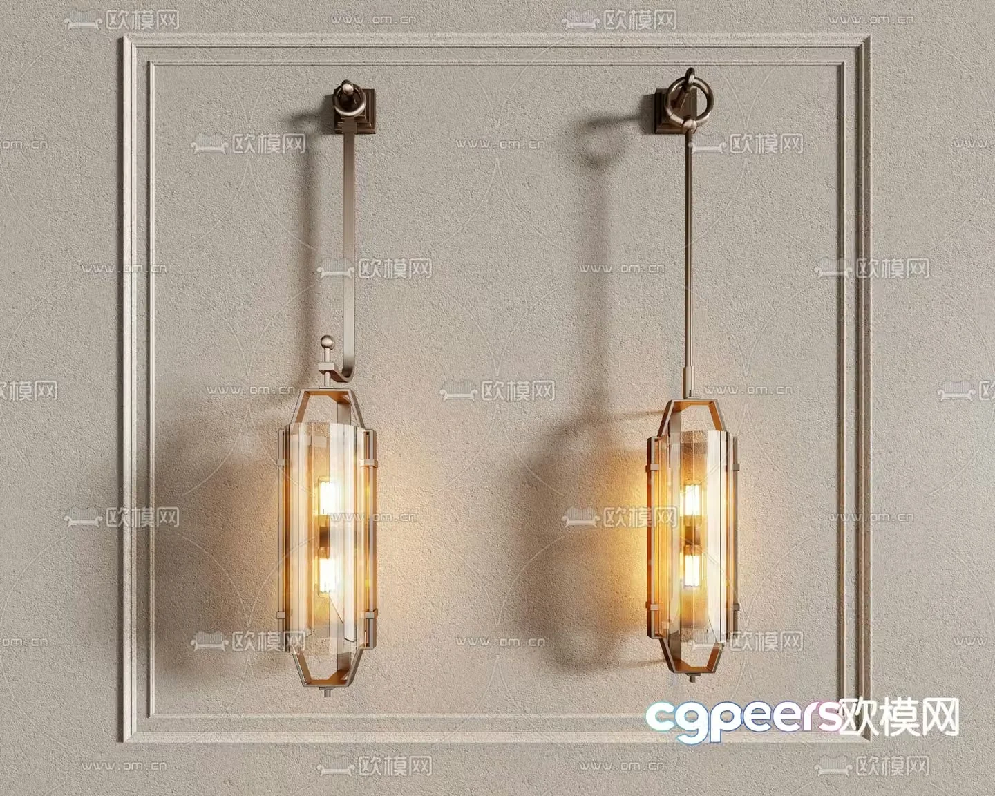 Simple wall lamp 3d model