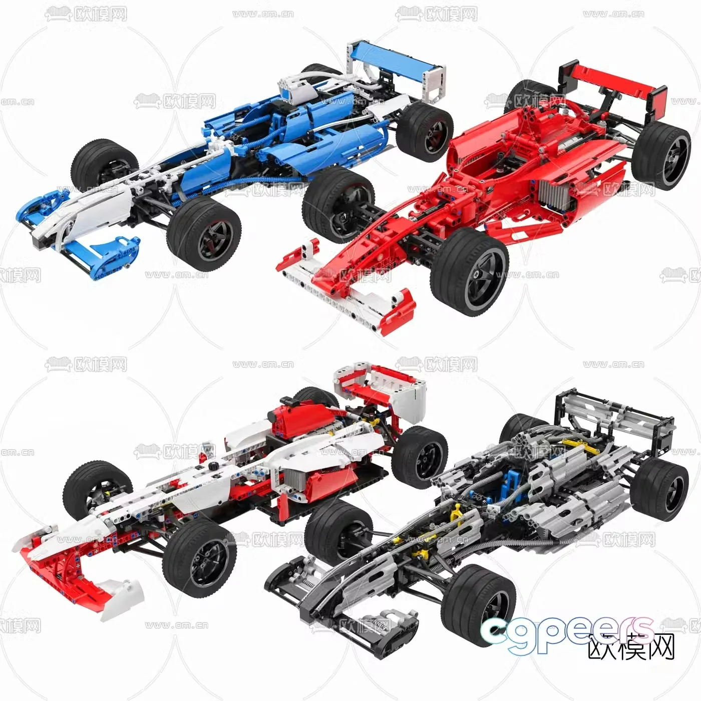 Modern lego racing toy 3d model
