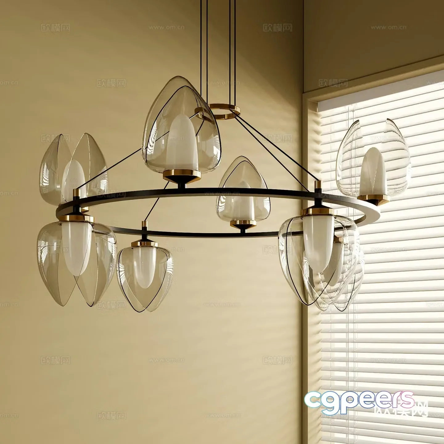 Medieval style chandelier glass chandelier 3d model