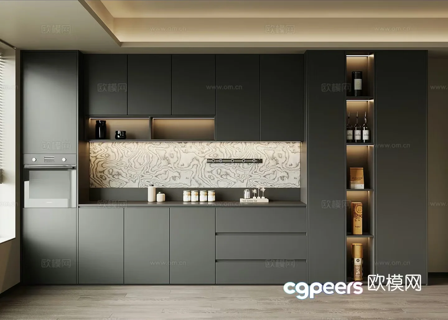 Modern Kitchen 3D Model – 20717 – VRAY Render