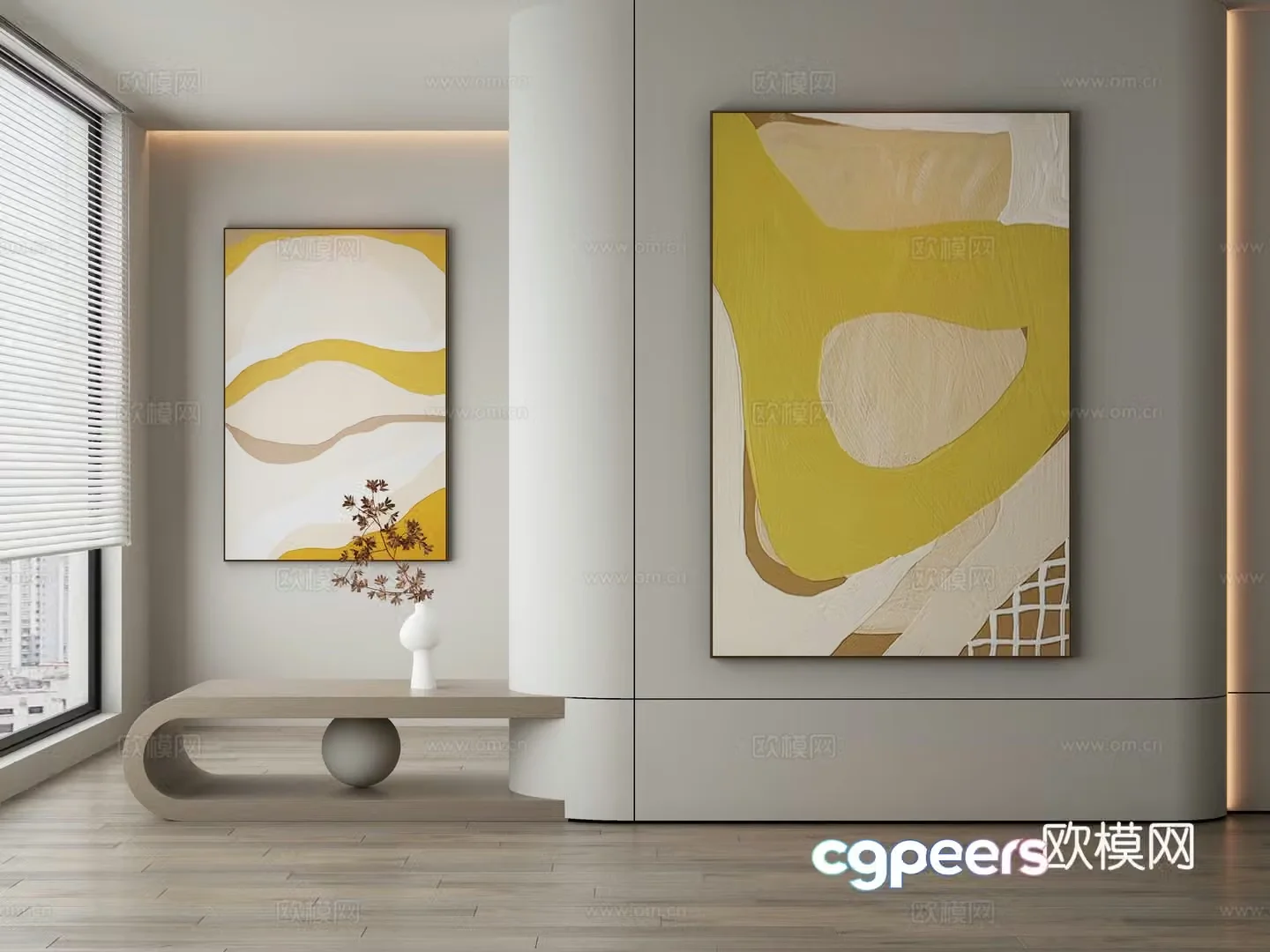 Modern Wasabi Hanging Painting Oil Painting 3D Model