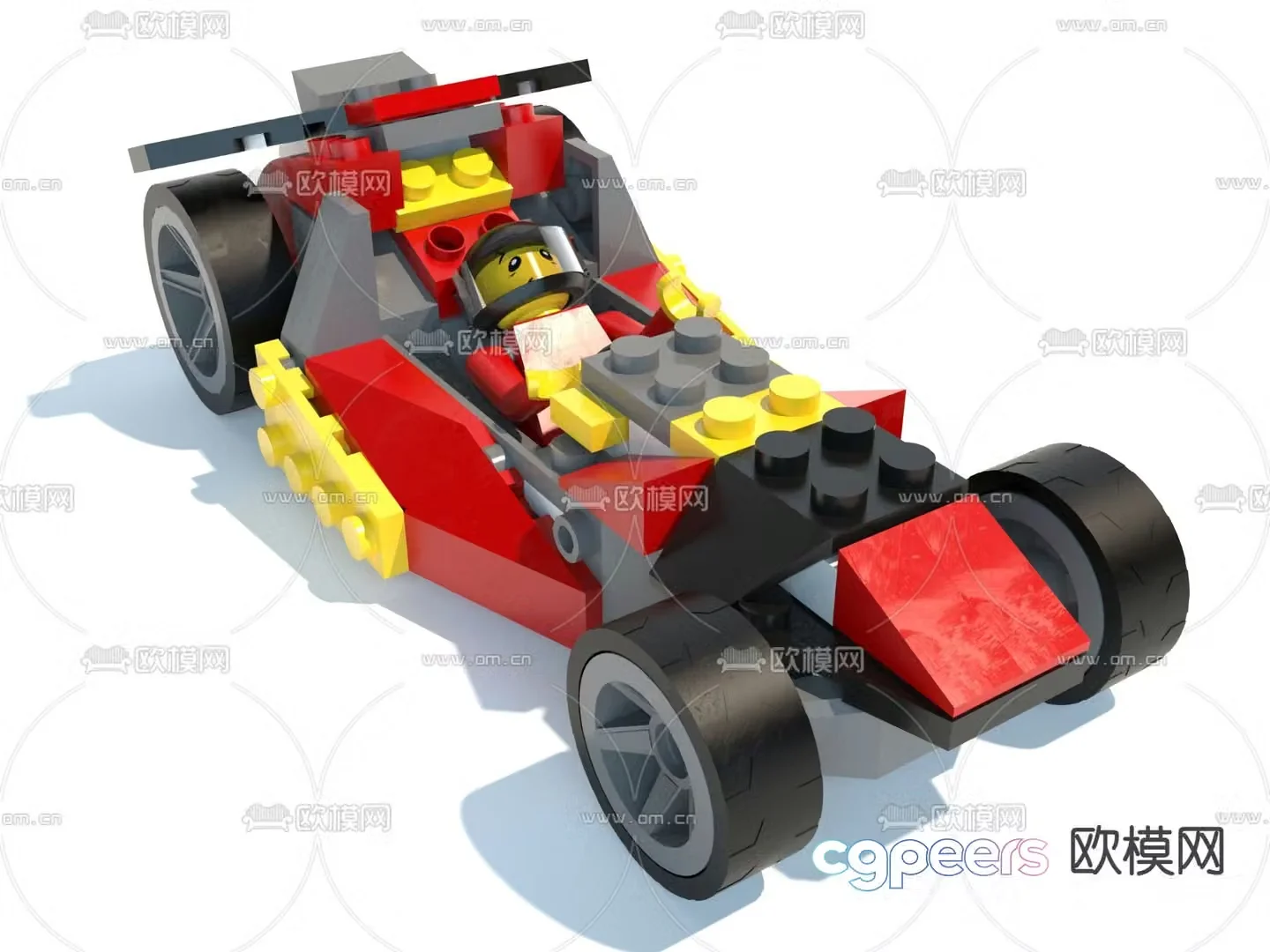 Building block toy car children’s toy 3d model