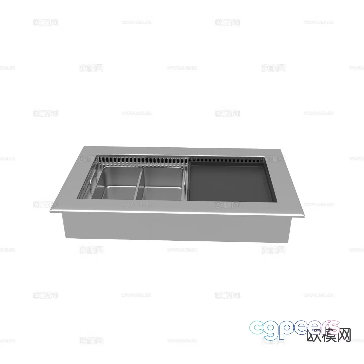 BBQ hot pot integrated stove stove 3D model