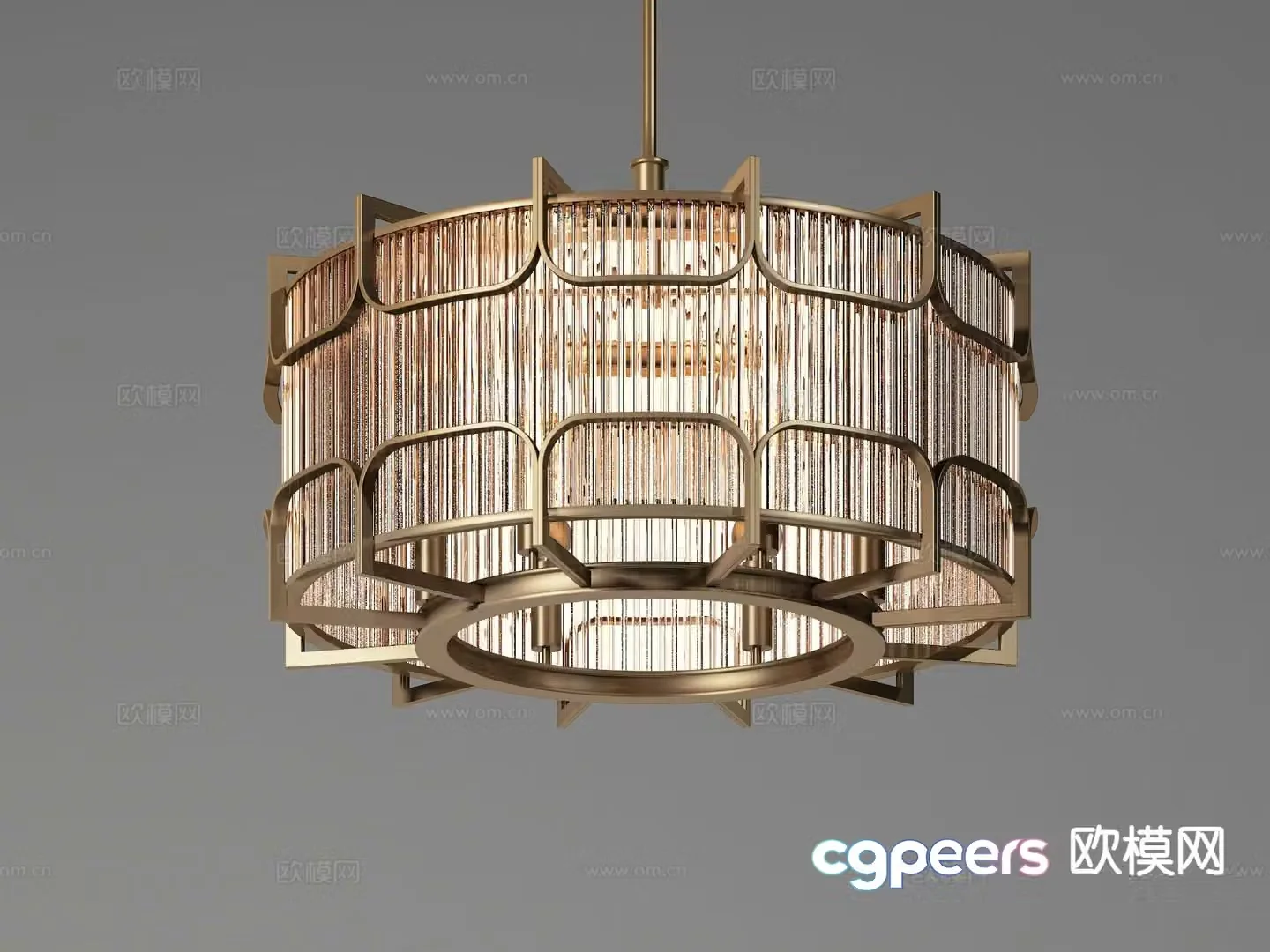 Light luxury chandelier restaurant chandelier 3d model