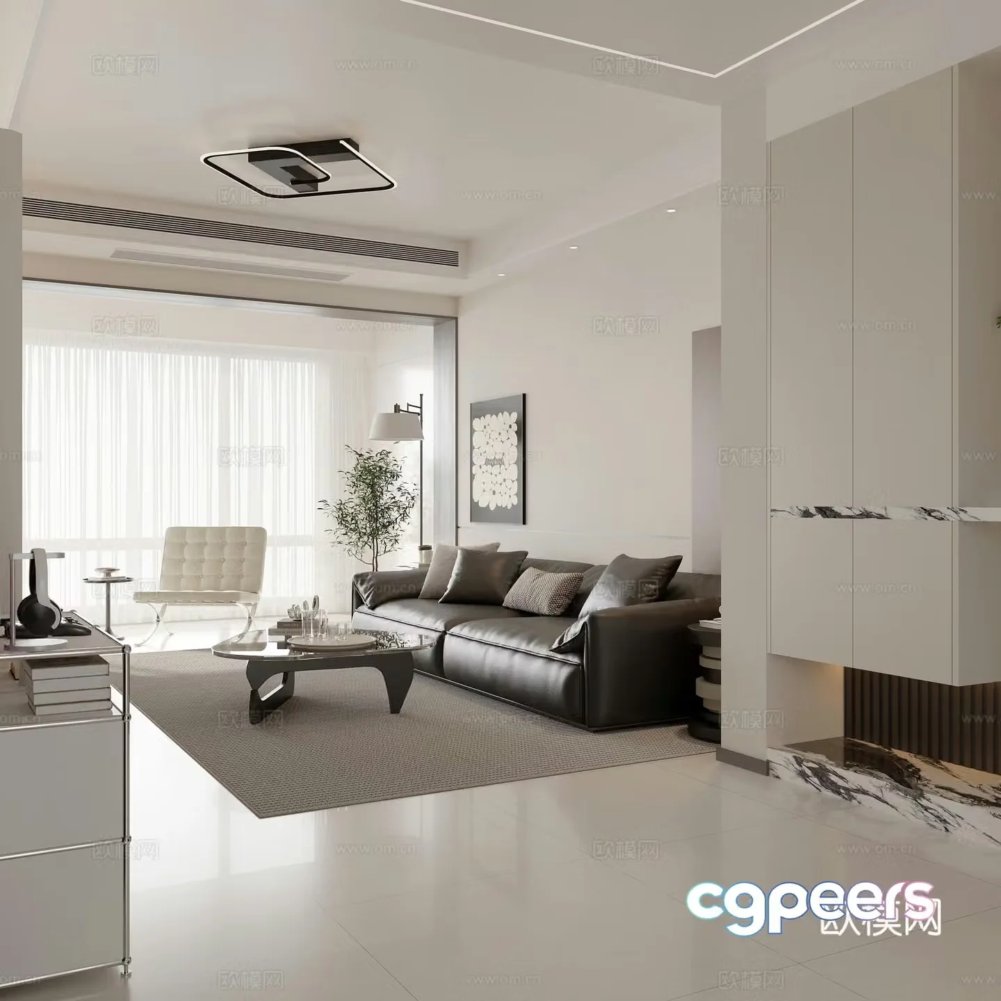 Modern home living room Modern living room Italian living room Simple living room Sofa ornament 3D model