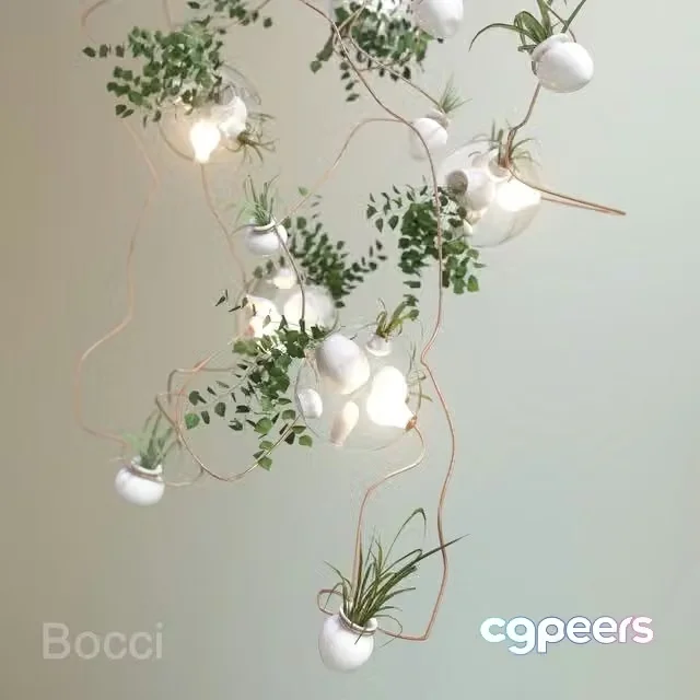 3ds Max Free – Bocci Pendant light with ampelous plants