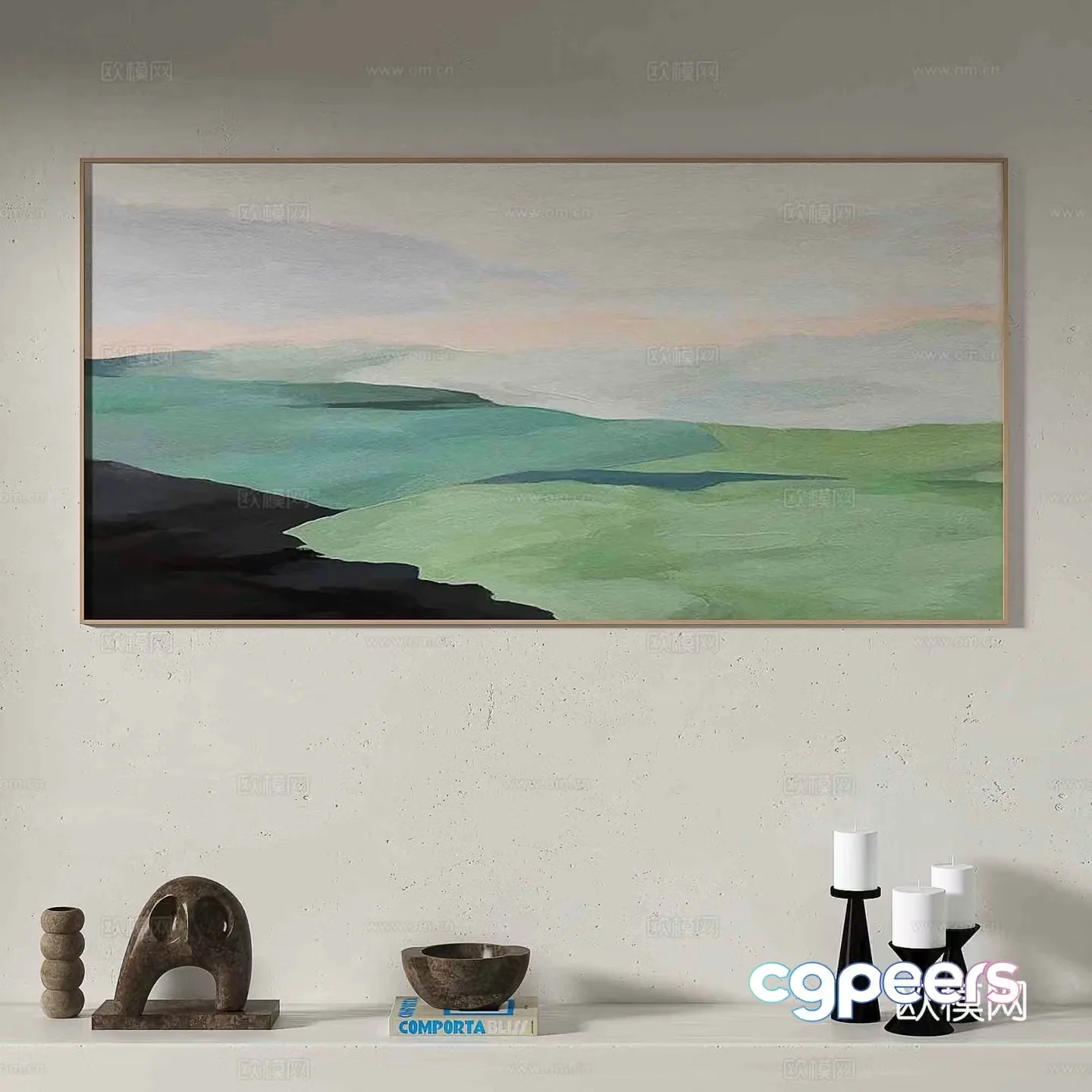 Modern oil painting decorative painting 3d model