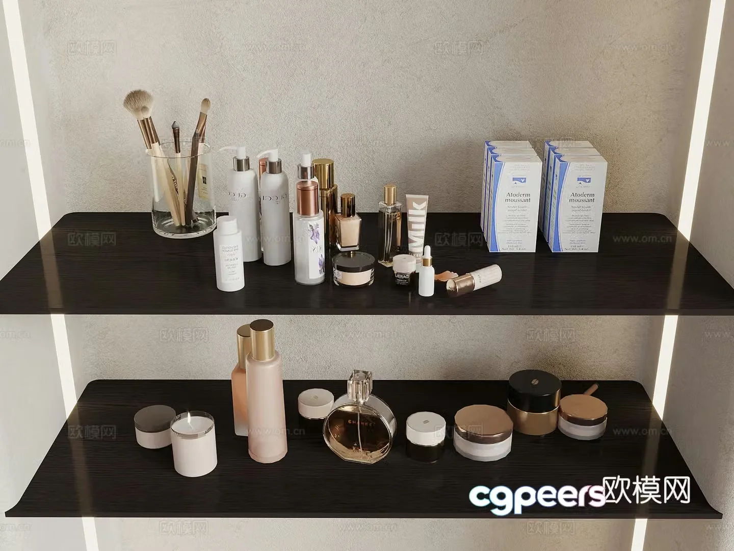 Cosmetics Modern cosmetics Toiletries Skin care products 3D model